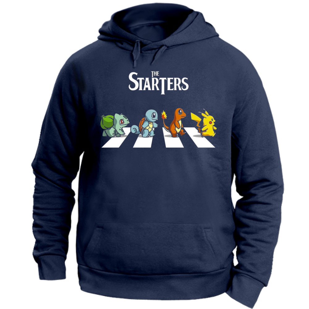 FELPA CON CAPPUCCIO UNISEX ADULTI E BAMBINI THE STARTERS POKEMON