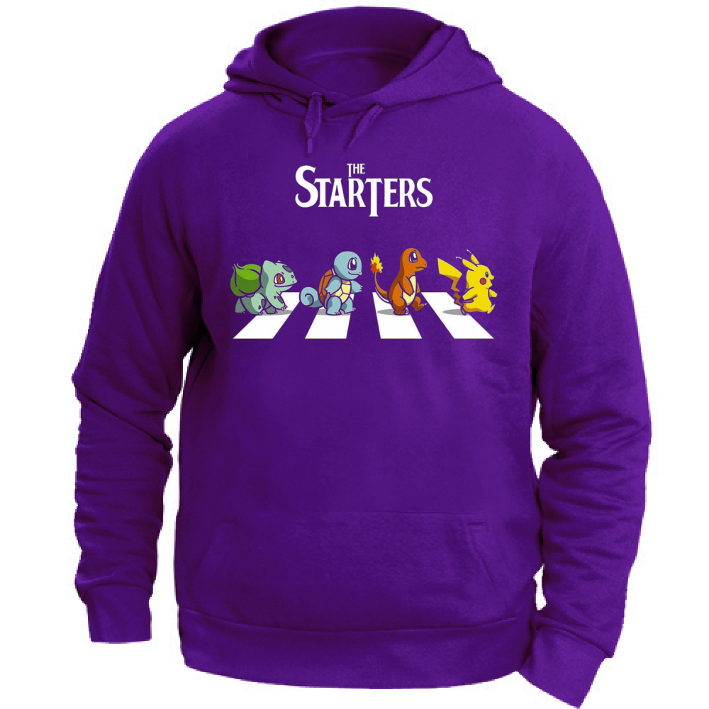 FELPA CON CAPPUCCIO UNISEX ADULTI E BAMBINI THE STARTERS POKEMON
