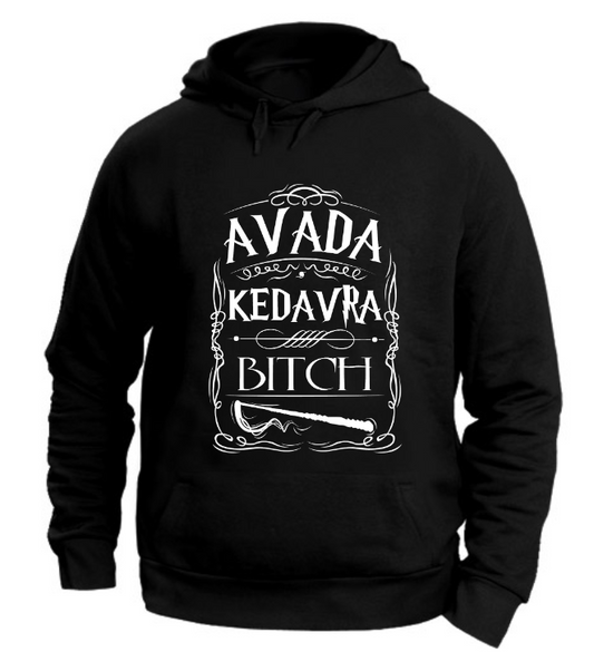 FELPA CON CAPPUCCIO UNISEX ADULTI E BAMBINI AVADA KEDAVRA BITCH