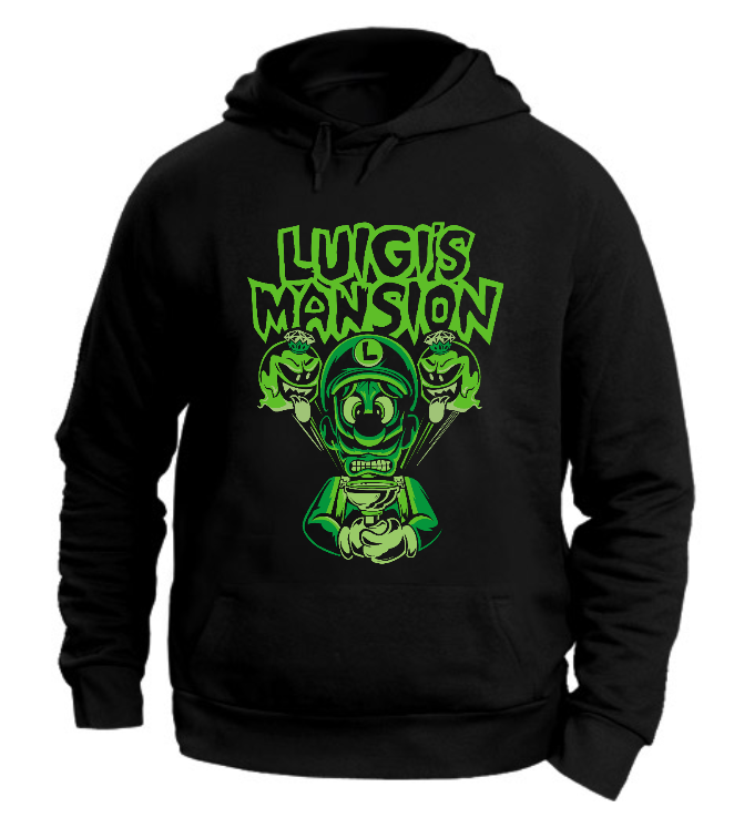 FELPA CON CAPPUCCIO UNISEX ADULTI E BAMBINI LUIGI MANSION