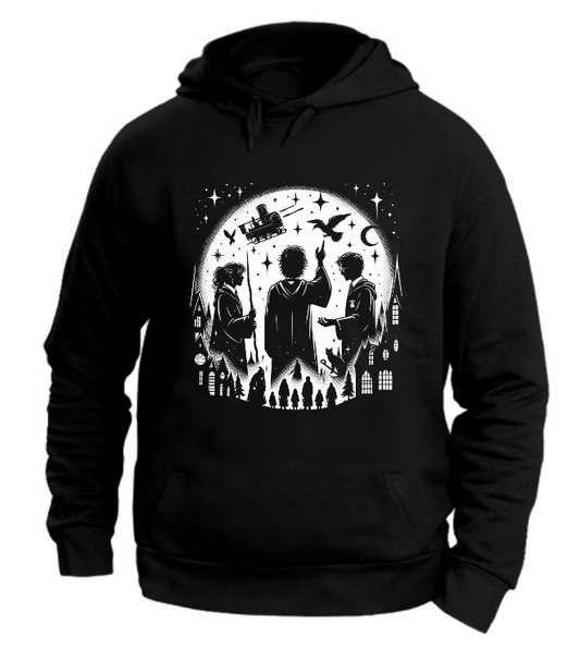 FELPA CON CAPPUCCIO UNISEX ADULTI E BAMBINI HARRY RON HERMIONE