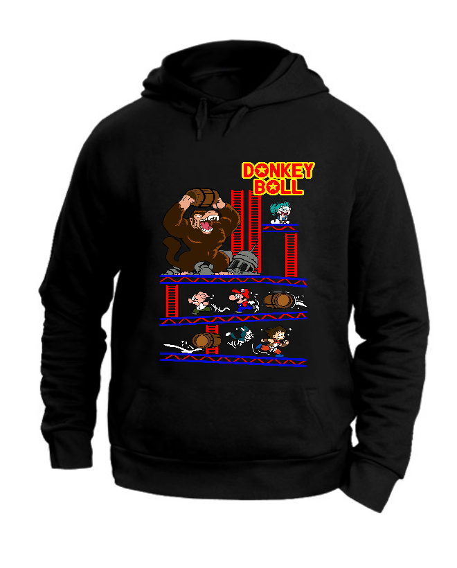 FELPA CON CAPPUCCIO UNISEX ADULTI E BAMBINI DONKEY