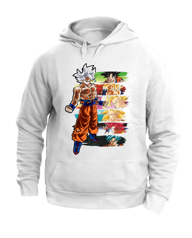 FELPA CON CAPPUCCIO UNISEX ADULTI E BAMBINI GOKU
