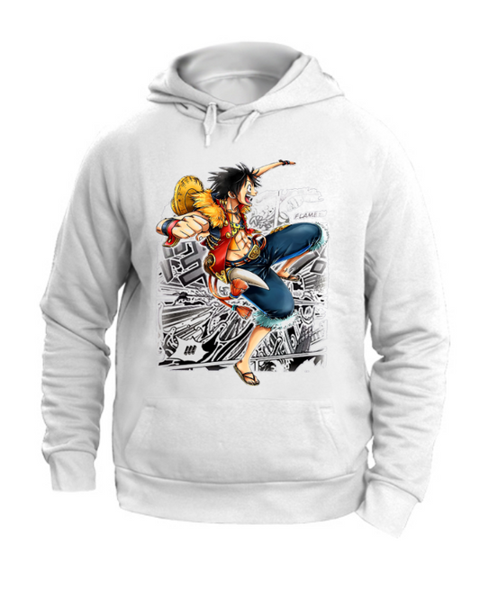 FELPA CON CAPPUCCIO UNISEX ADULTI E BAMBINI ONE PIECE BOOK