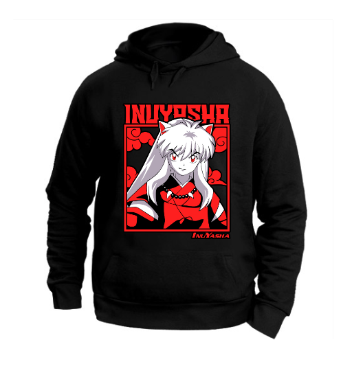 FELPA CON CAPPUCCIO UNISEX ADULTI E BAMBINI INUYASHA