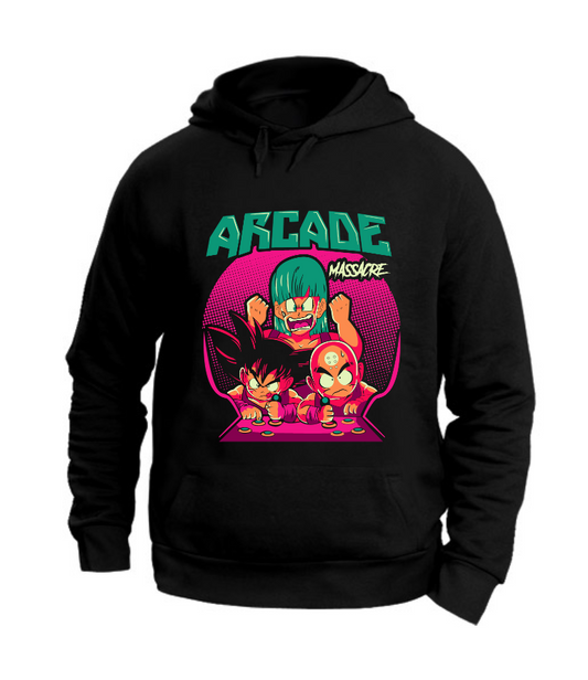FELPA CON CAPPUCCIO UNISEX ADULTI E BAMBINI DRAGON BALL ARCADE