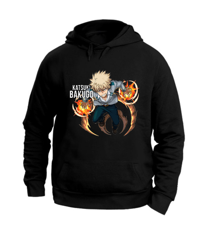 FELPA CON CAPPUCCIO UNISEX ADULTI E BAMBINI BAKUGO