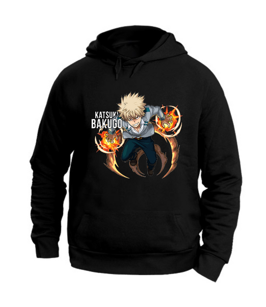 FELPA CON CAPPUCCIO UNISEX ADULTI E BAMBINI BAKUGO