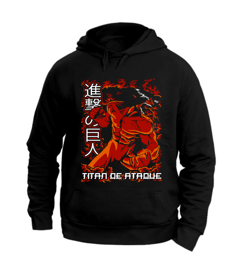 FELPA CON CAPPUCCIO UNISEX ADULTI E BAMBINI ATTACK TITAN
