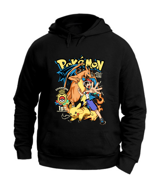 FELPA CON CAPPUCCIO UNISEX ADULTI E BAMBINI POKEMON