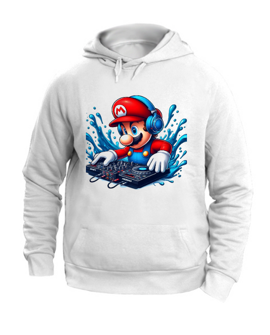 FELPA CON CAPPUCCIO UNISEX ADULTI E BAMBINI MARIO DJ