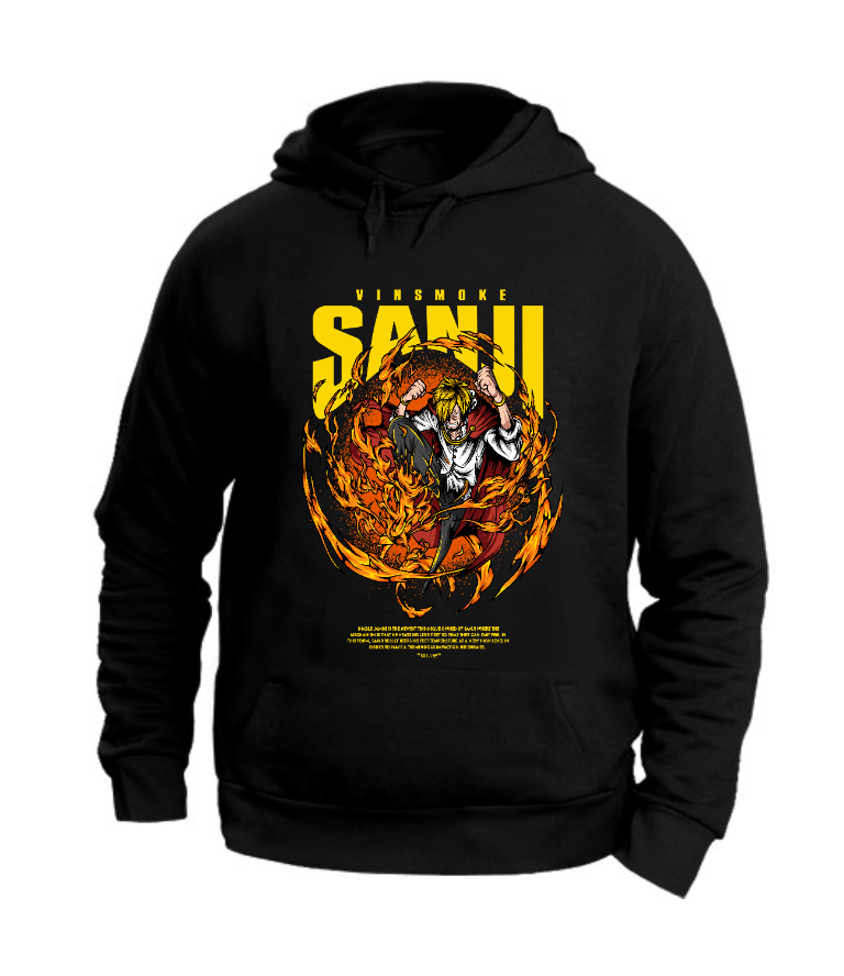 FELPA CON CAPPUCCIO UNISEX ADULTI E BAMBINI SANJI