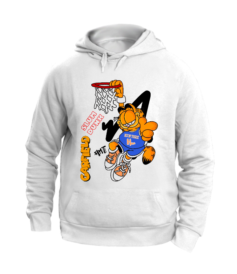 FELPA CON CAPPUCCIO UNISEX ADULTI E BAMBINI GARFIELD