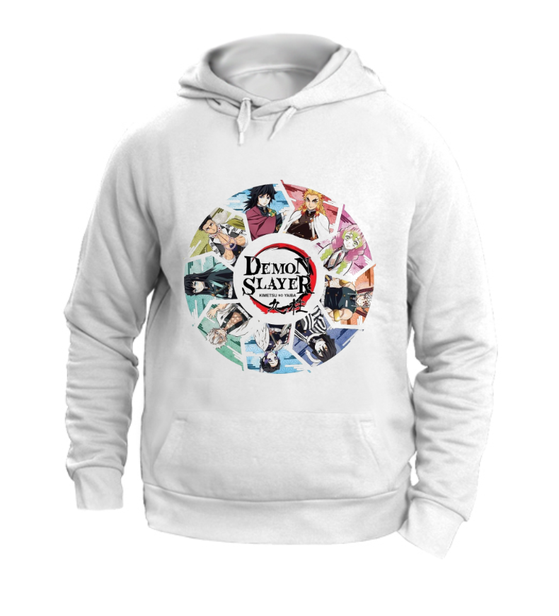 FELPA CON CAPPUCCIO UNISEX ADULTI E BAMBINI DEMON SLAYER