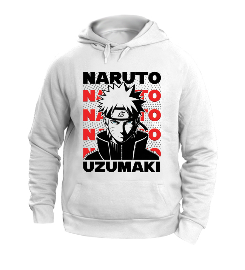 FELPA CON CAPPUCCIO UNISEX ADULTI E BAMBINI NARUTO UZUMAKI