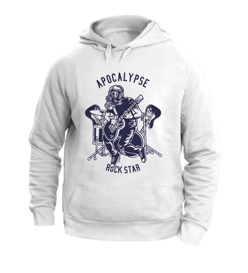 FELPA CON CAPPUCCIO UNISEX ADULTI E BAMBINI APOCALYPSE ROCK STAR
