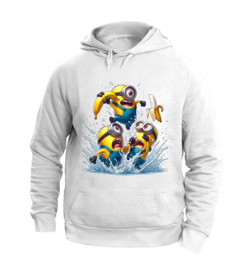 FELPA CON CAPPUCCIO UNISEX ADULTI E BAMBINI MINIONS