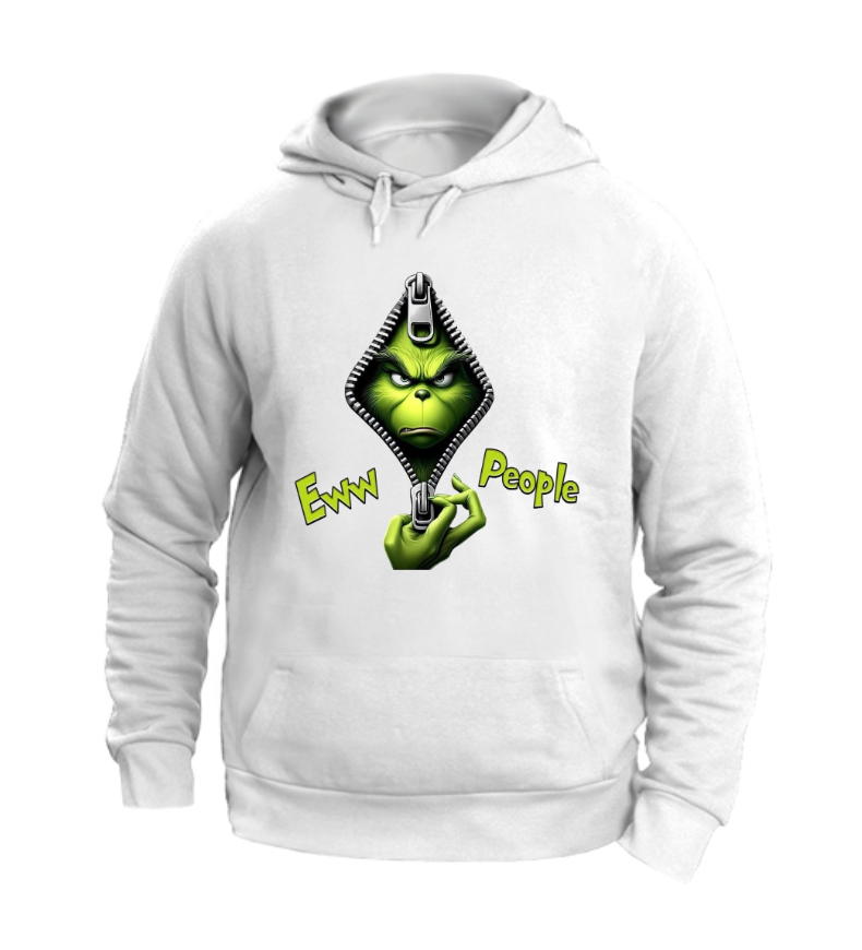 FELPA CON CAPPUCCIO UNISEX ADULTI E BAMBINI GRINCH EWW PEOPLE