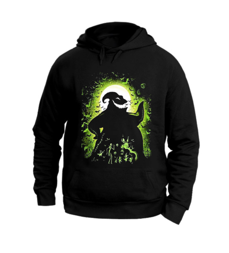 FELPA CON CAPPUCCIO UNISEX ADULTI E BAMBINI BAU BAU NIGHTMARE BEFORE CHRISTMAS