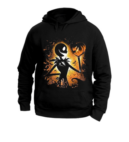 FELPA CON CAPPUCCIO UNISEX ADULTI E BAMBINI JACK PUMPKIN