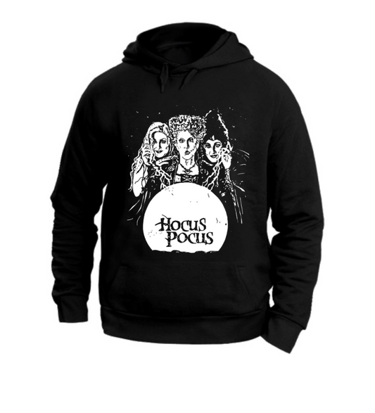 FELPA CON CAPPUCCIO UNISEX ADULTI E BAMBINI HOCUS POCUS WITCH
