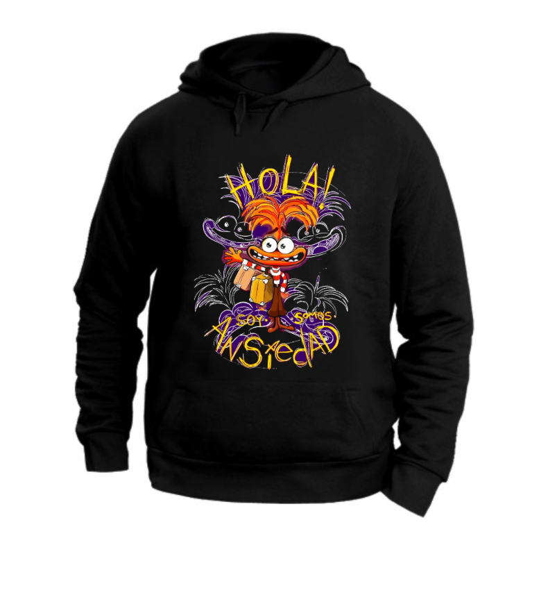 FELPA CON CAPPUCCIO UNISEX ADULTI E BAMBINI ANSIA