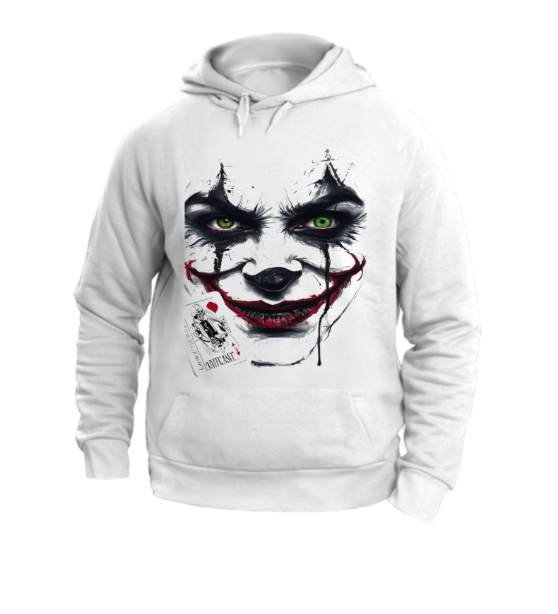 FELPA CON CAPPUCCIO UNISEX ADULTI E BAMBINI JOKER