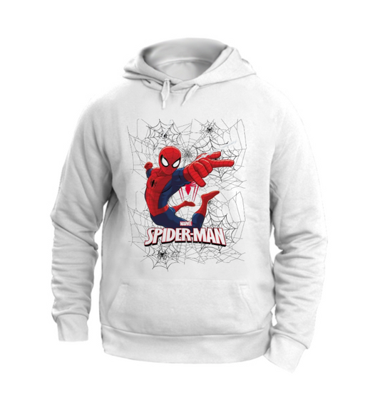 FELPA CON CAPPUCCIO UNISEX ADULTI E BAMBINI SPIDERMAN FLY